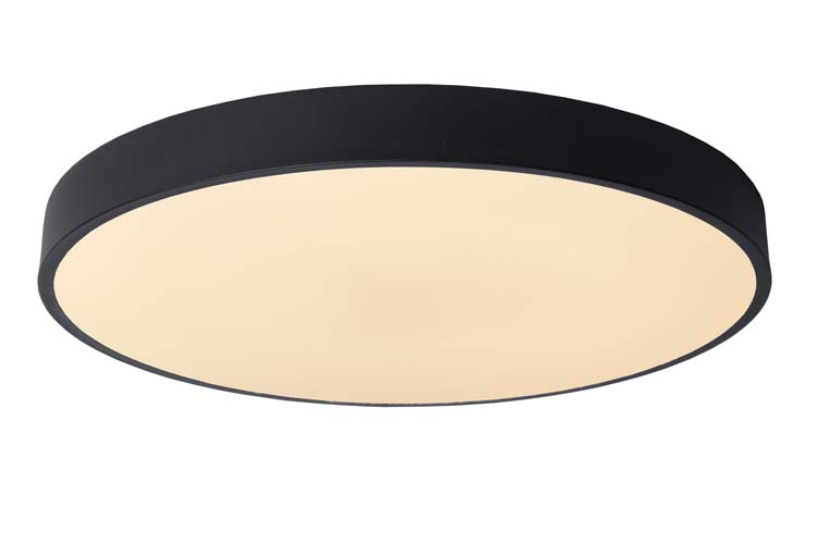 Lucide UNAR - Plafonnier - Ø 50 cm - LED Dim. - 1x36W 2700K - 3 StepDim - Noir