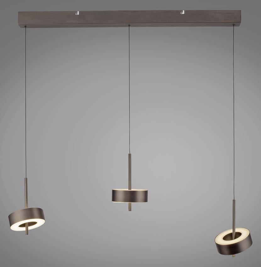 Hanglamp Easy Lift - Bruin - 95cm - 3x9W - 2700-5000K