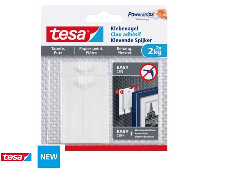 Clou adhésif Tesa pour papier peint et plâtre 2kg blanc