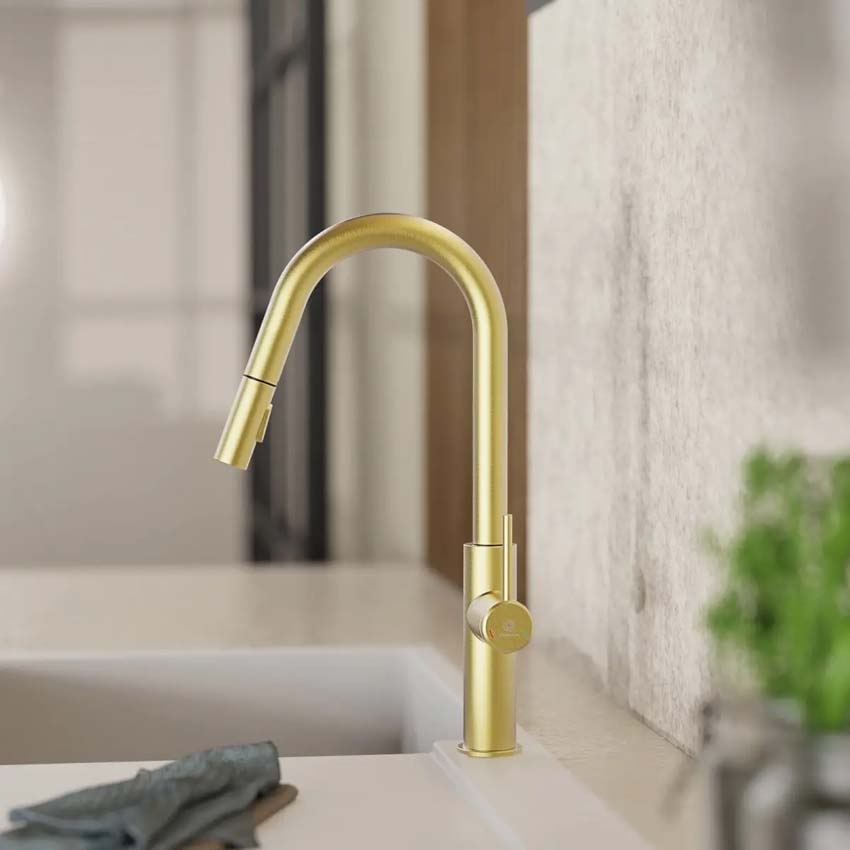 Robinet de cuisine Wasserwerk WK 13 Curve or mat avec bec extractible