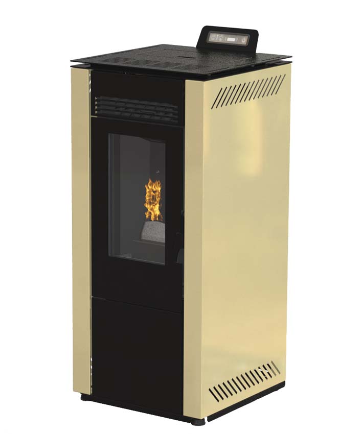Poêle à granulés Modèle 10 - 9,3kW - 185m³ - crème - 44x48x102cm