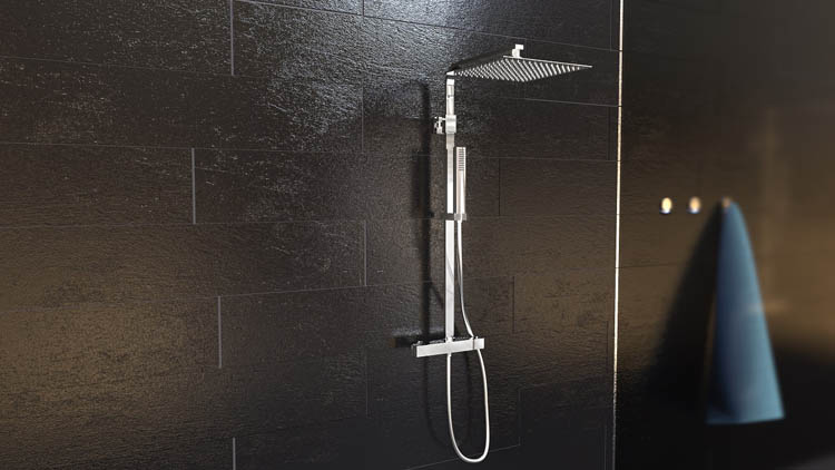 Doucheset Selma thermostatisch chroom