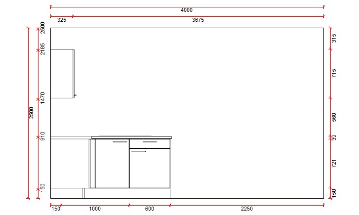 Blokkeuken 13 Premium 2750 x 1750 mm