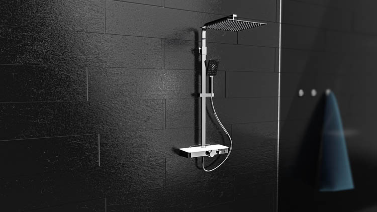 Doucheset Olfa thermostatisch chroom/wit