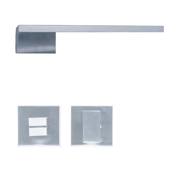 Poignée de porte lucca chrome brossé avec serrure toilette