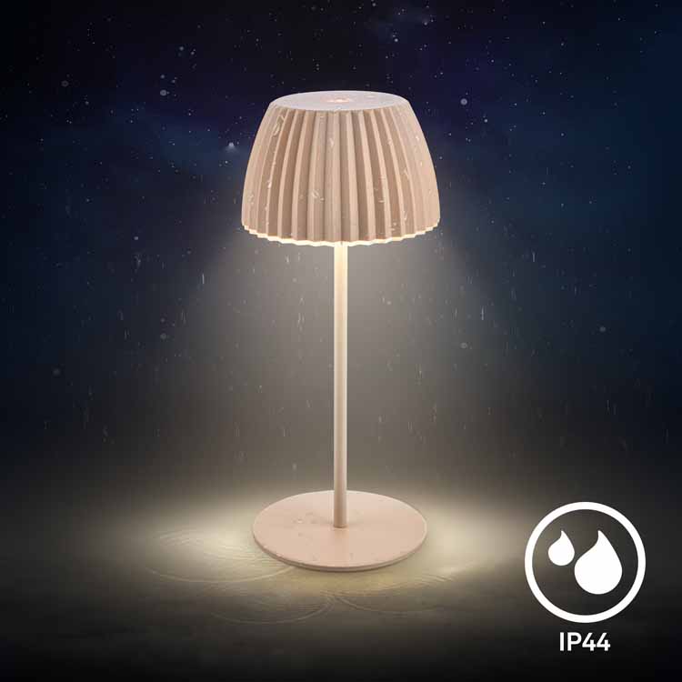 Tafellamp Elvoro - beige - 20cm - dimbaar - LED - 1.5W - 2700K - IP44 - USB