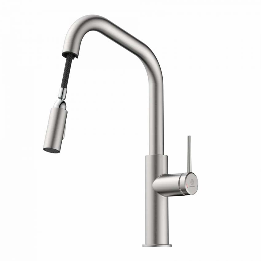 Robinet de cuisine Wasserwerk WK 13 Edge aspect inox avec bec extractible