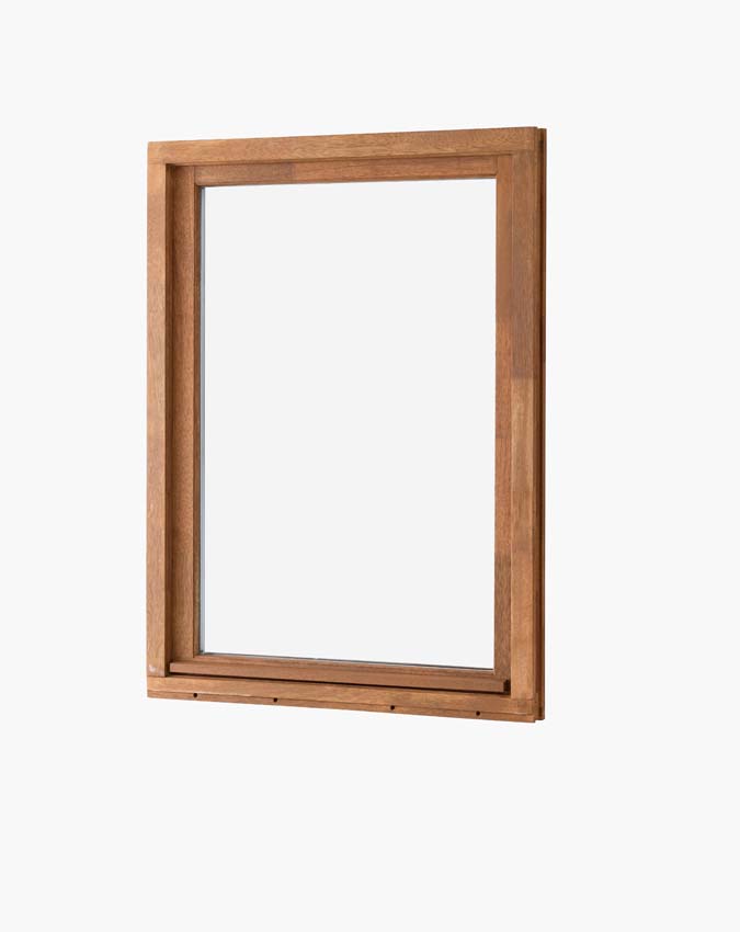 Fenêtre tournante à 1 vantail Trae bois Meranti 55mm naturel L750xH1000mm ouvrant à droite