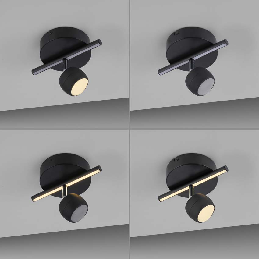 Spot plafond - noir - 13x20cm - dimmable - 3,2W - 3000K