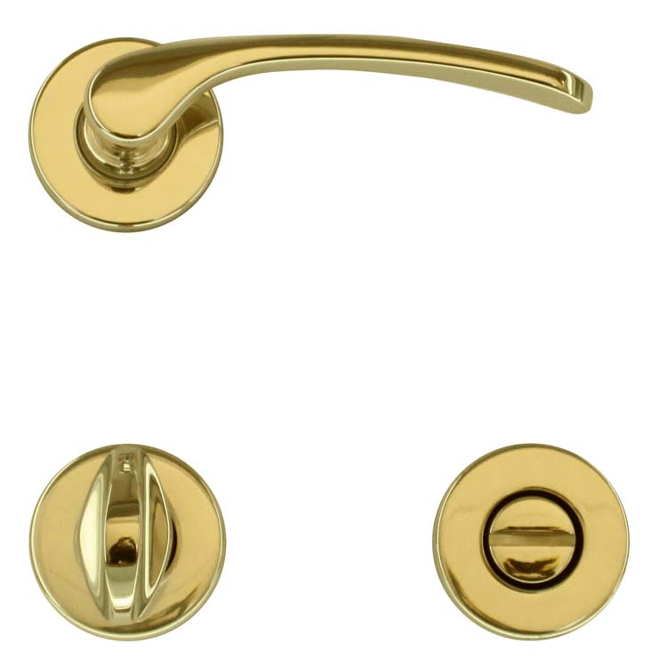 Poignée de porte piacenza cuivre avec serrure toilette