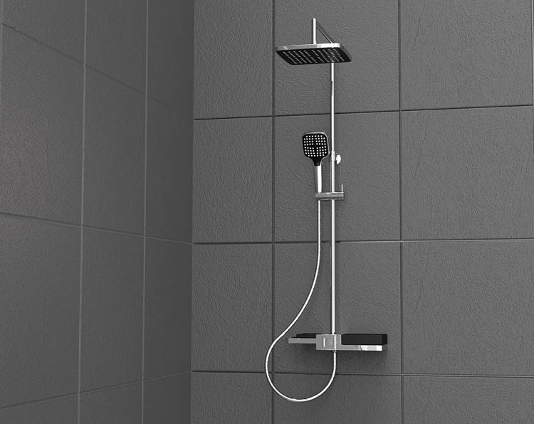 Set de douche Britta chrome/noir