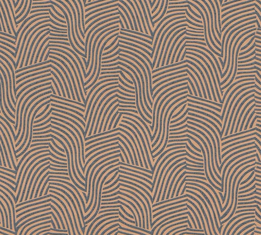 Papier peint intissé vagues noir/or 0,53x10,05m