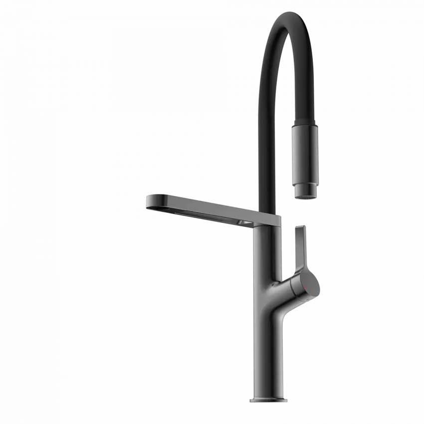 Robinet de cuisine Wasserwerk WK 2 graphite mat avec bec extractible