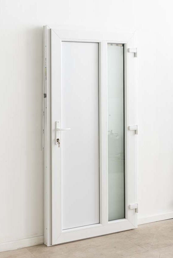 Buitendeur Lumeo PVC mat glas wit 1100x2100mm rechts
