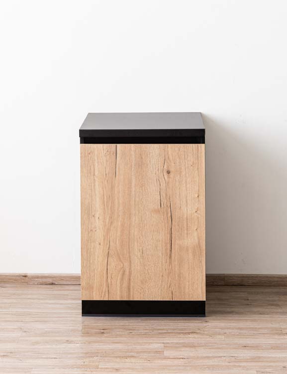 Armoire de cuisine Plenti meuble bas, noir/aspect bois, 60x78cm