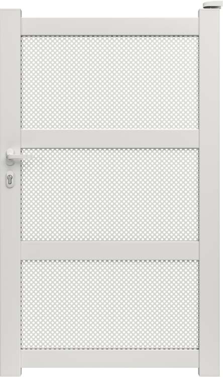 Portail simple Montera aluminium blanc sur mesure ouverture à droite