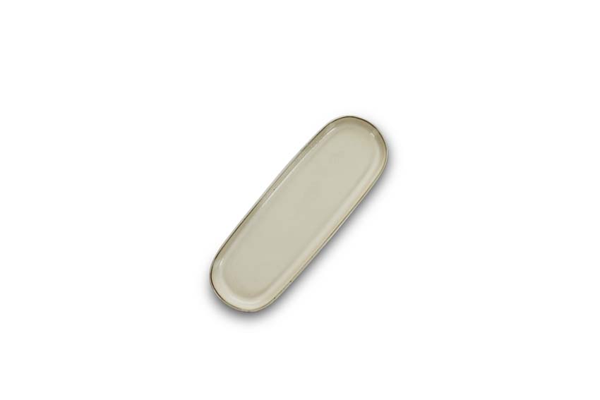 Plat de service Salt & Pepper Meridian en faïence beige 29x10x2cm