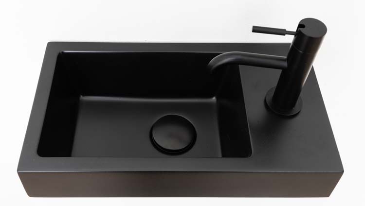 Handenwasser Azura mineraal marmer zwart 7x40x22cm