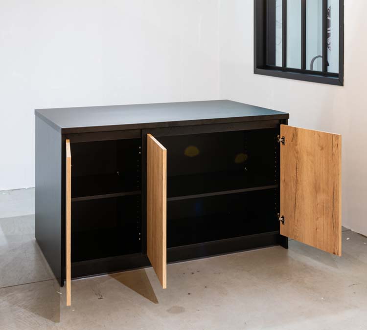 Keukeneiland Plenti eik/zwart 154,5cm