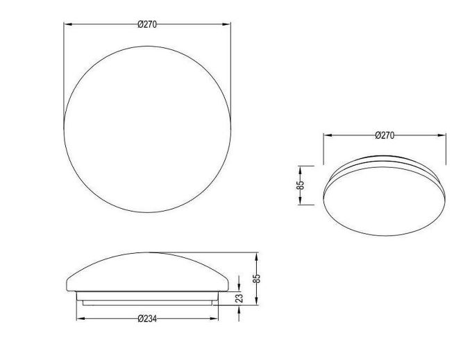 Plafonnier wit sensor IP44 incl. 12W LED/ 3000K/ 1100Lm D27cm