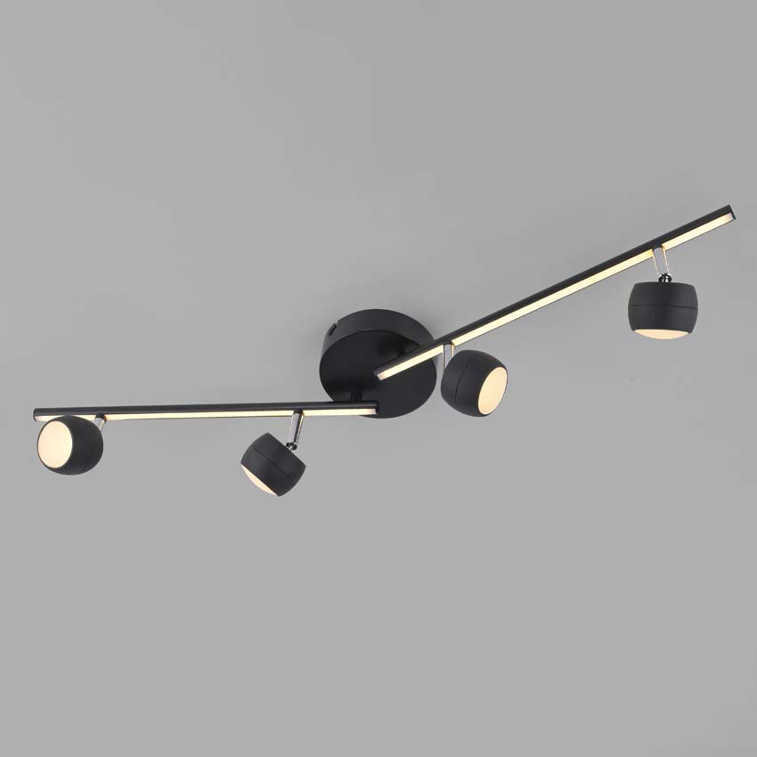 Spot plafond - noir - 13x75cm - dimmable - 4x5,35W - 3000K
