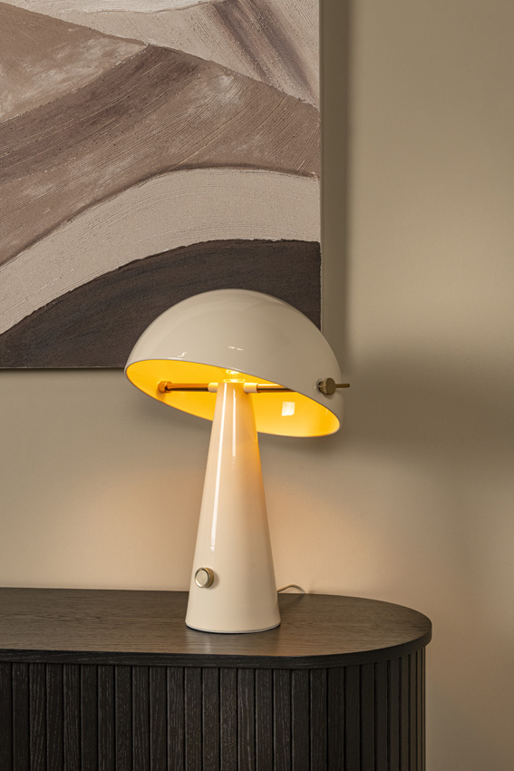 Lucide Vibes Barone - Lampe de table - Ø38cm - 1xE27 - Taupe