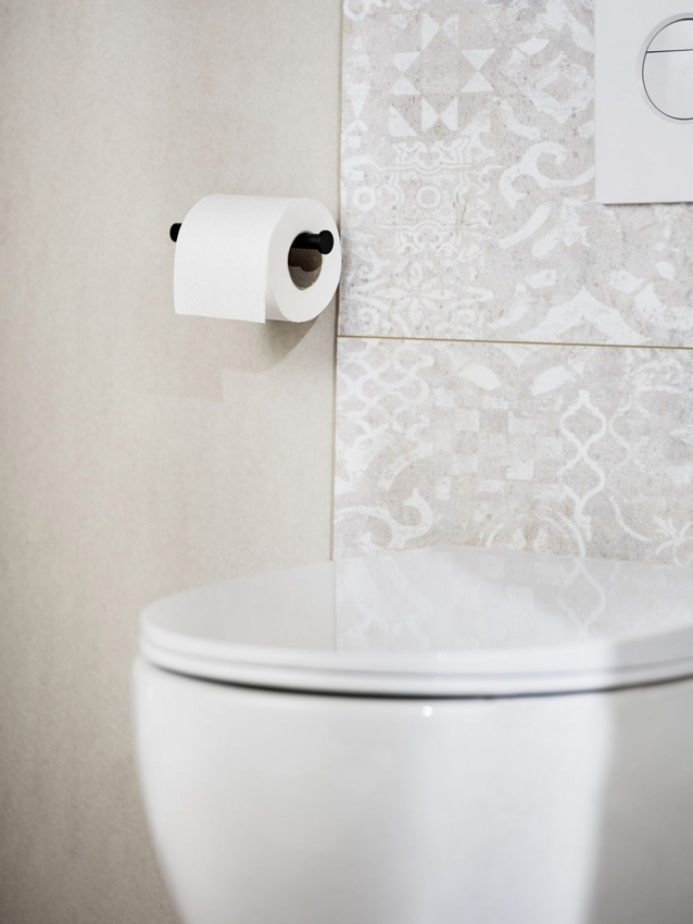 Porte-rouleau WC Wenko Porto Turbo-Loc noir mat 16,5x5,5x7,5cm sans perçage