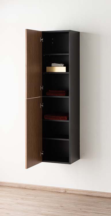 Armoire colonne Dorian noyer/noir 400 mm