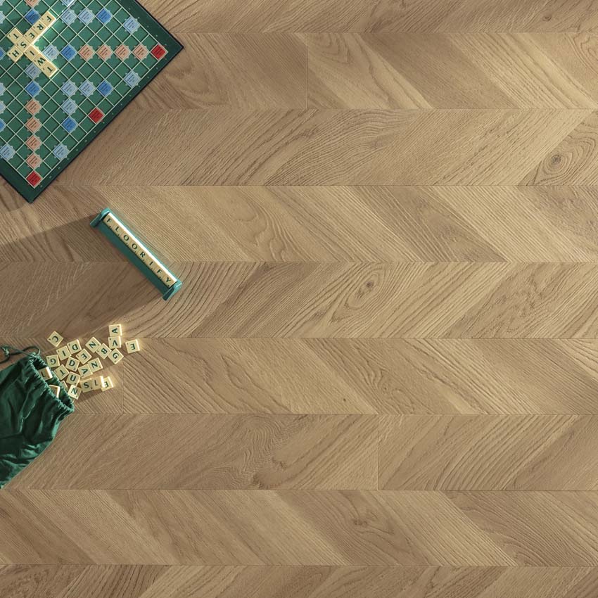 Vinyl vloer Floorify Toblerone 4,5mm twist bruin eik 152,4x12,3cm