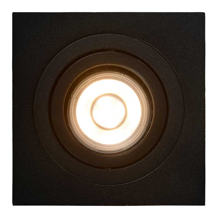 Spot encastrable carré - 1xGU10 - Diam. 9,2cm - Noir