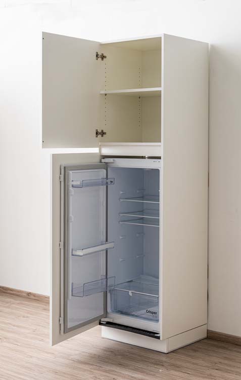 Armoire de cuisine Plenti armoire colonne pour réfrigérateur blanc 60x208cm