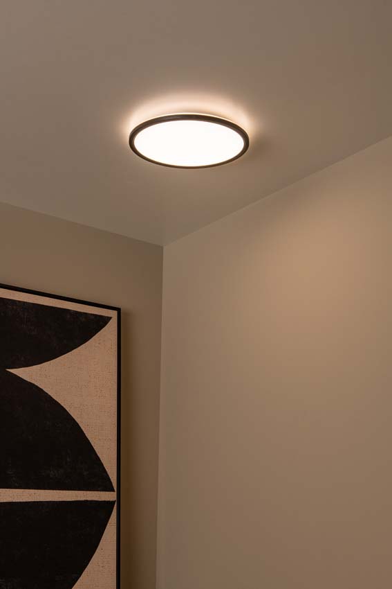 Lucide Castor - Plafonnier - Ø32cm - LED dimmable - CCT - 1x20W 2700K/6500K - RGB - Opalin
