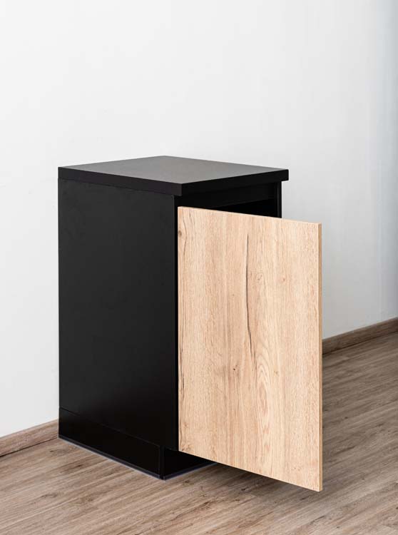 Armoire de cuisine 50cm noir-look chêne