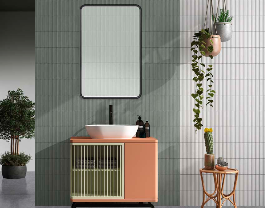 Carrelage mural Tamarindo mat vert 30x90cm