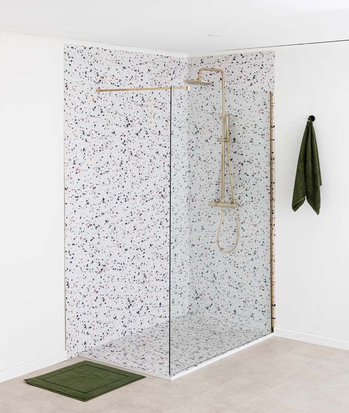 Panneau de douche Milo Slate aspect terrazzo 91,4x243,8c