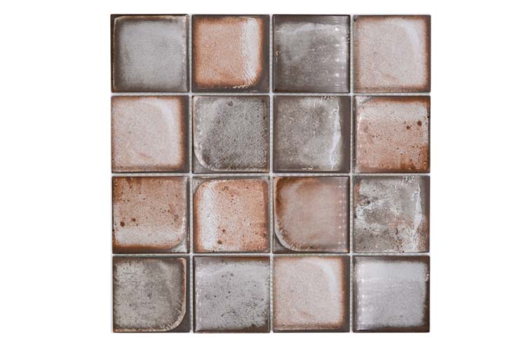 Mosaïque gris ciment/beige brillant 29,8x29,8cm