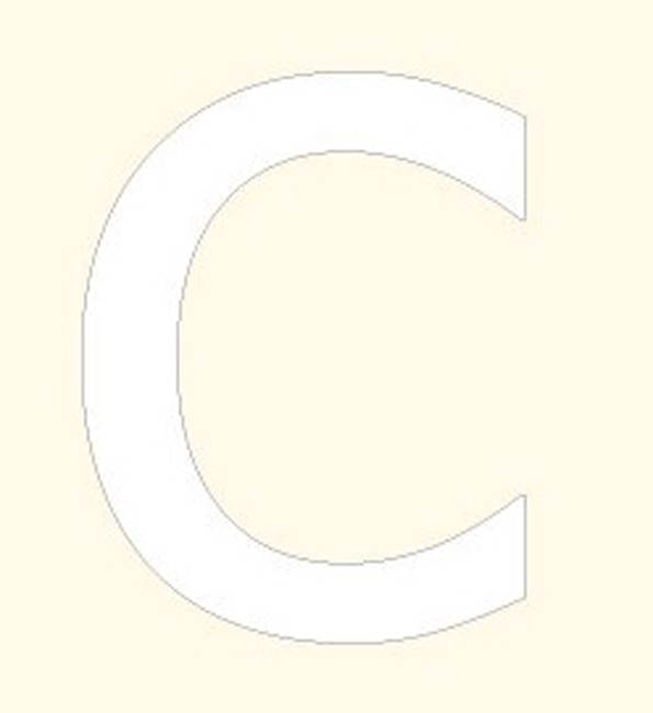 Numéro de maison C blanc 10cm avec bande adhésive