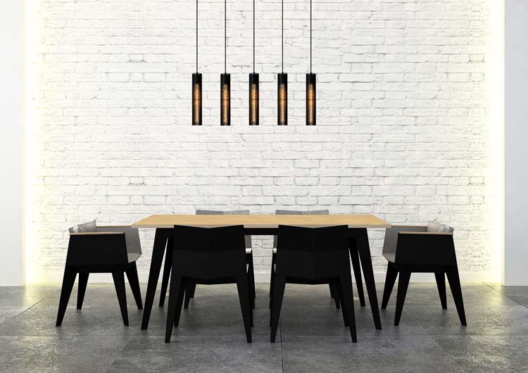 Lucide LIONEL - Suspension - 5xE27 - Noir