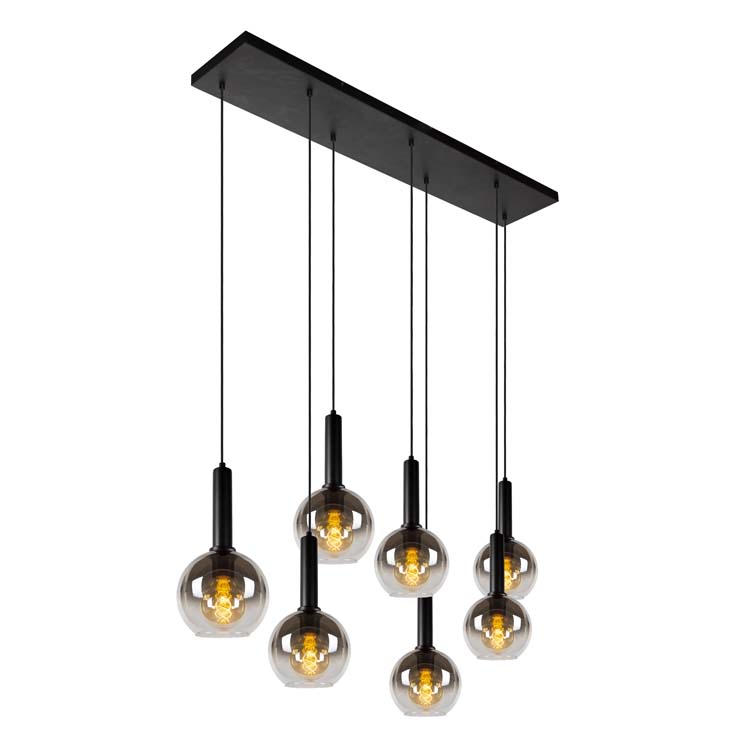 Hanglamp - zwart - 130x30x150cm - dimbaar - 7xE27 - 40W