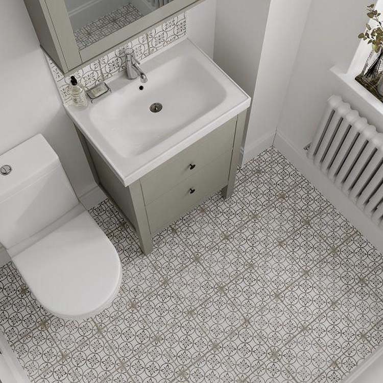 Carrelage de sol et mural Raffy Capel à motif taupe/blanc 20x20cm