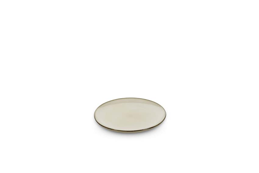 Assiette plate Salt & Pepper Meridian en faïence beige Ø20x2cm