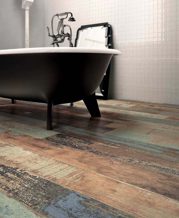 Tegel Colorart navy rt nat 15 x 120 cm