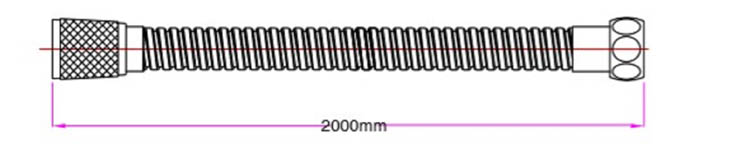 Flexible de douche 200cm inox chromé
