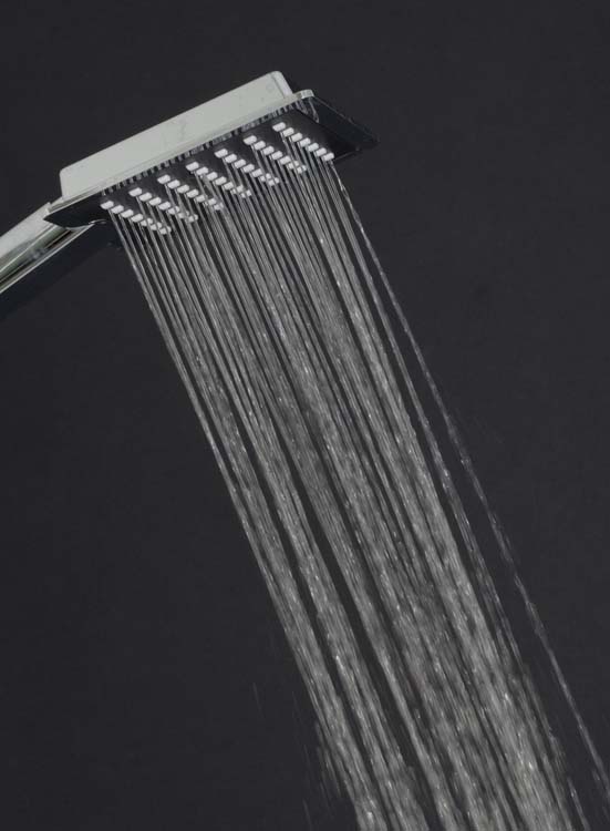 Doucheset XL 22x22 cm L100 cm vierkant zilver