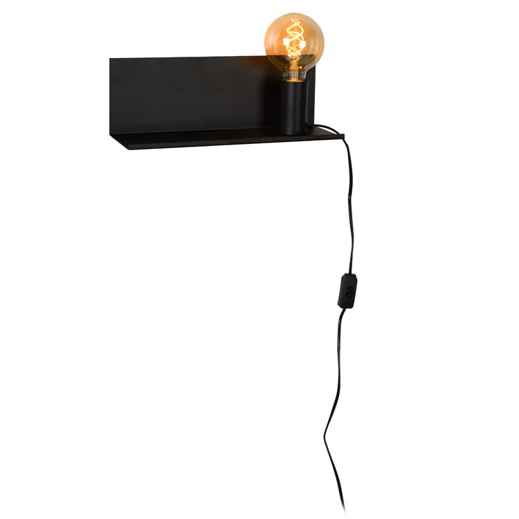 Lucide SEBO - Bedlamp - E27 - Zwart