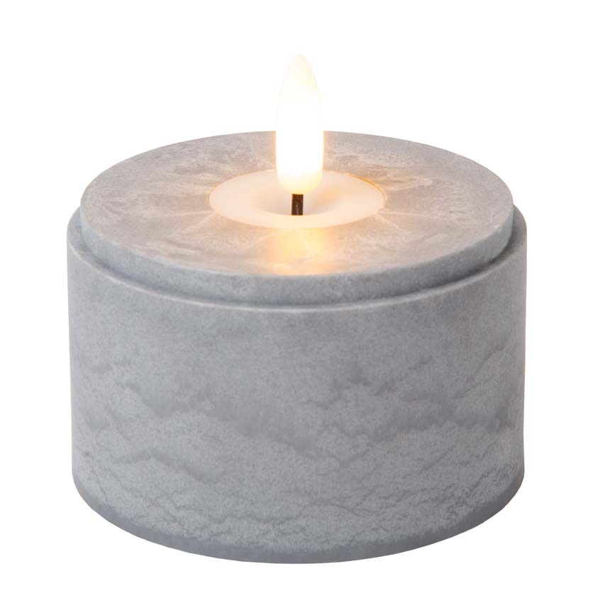 Lucide VELAS - Lampe de table - Piles - Ø 8 cm - LED - 3x0,2W 2700K - Fumé - Ensemble de 3