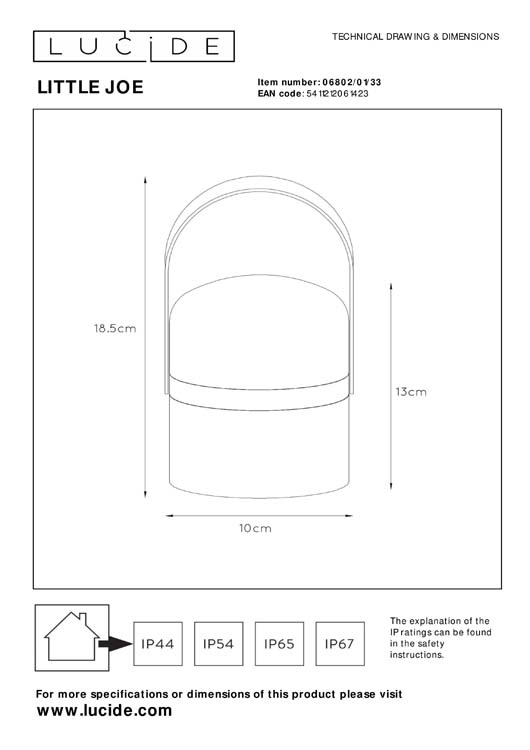 Lampe de table Extérieur - Ø 10 cm - LED Dim. - 1x0,3W 3200K - IP44 - 3 StepDim- Blanc Vert