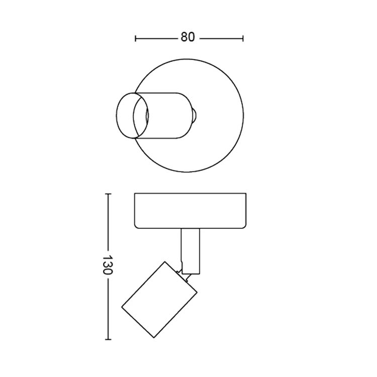 Spot en applique Single spot Blanc 50W