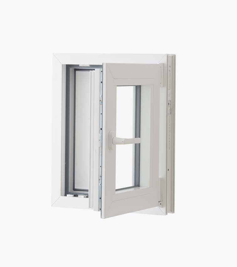 1-VL draaikiepraam pvc Deceuninck Elegant wit/wit B500xH600 mm R mat
