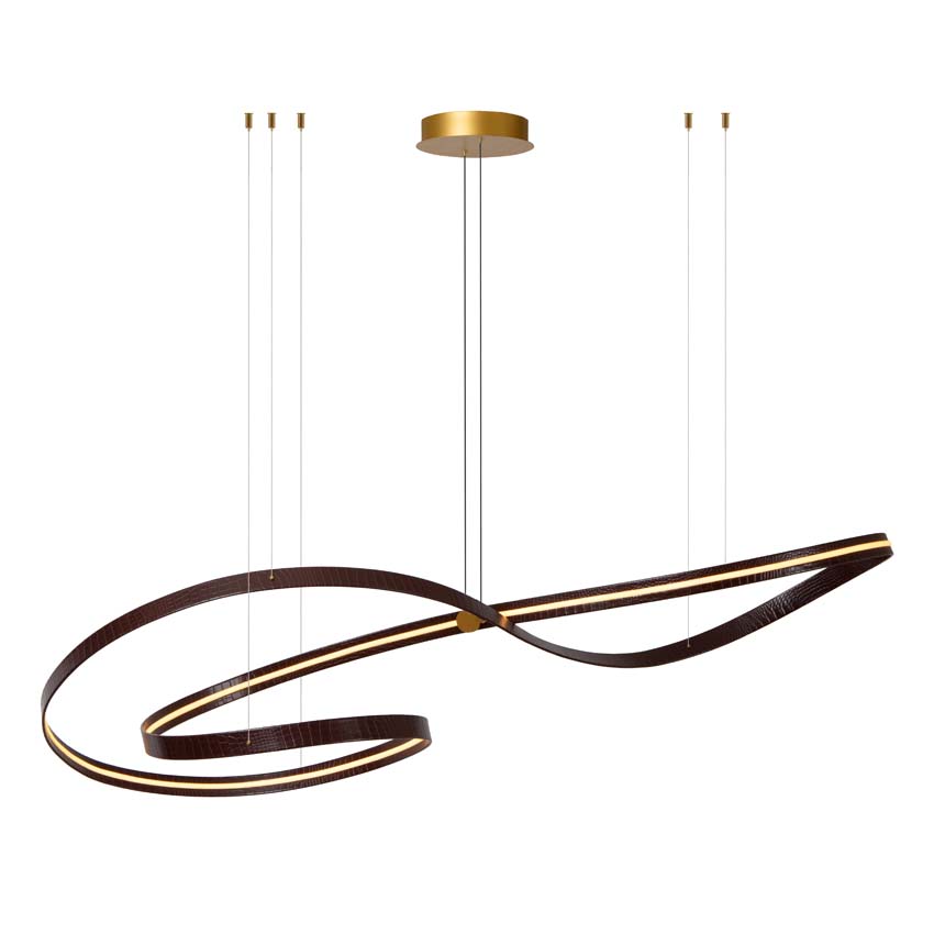 Lucide Premium Slalom - Suspension - LED dimmable - CCT - 1x80W 2200K/4000K - Café